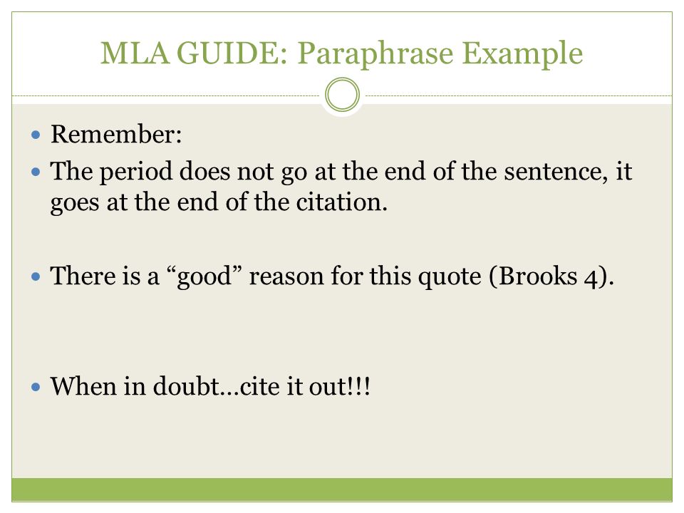 Mla paraphrase deals